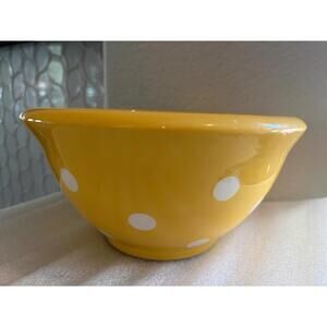 Terramoto - San Francisco Vintage yellow polka dot Ceramic Bowl 8” diameter